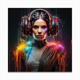 Girl With Headphones 2 Canvas Print