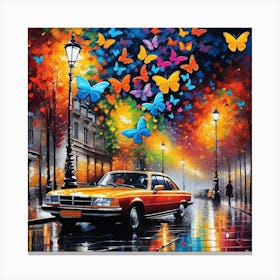 Butterflies In The Rain 1 Canvas Print