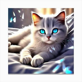 Cute Kitten With Blue Eyes 3 Canvas Print