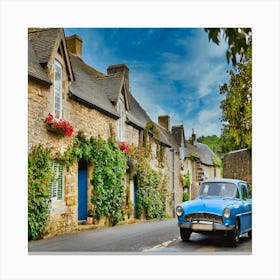 Blue Car In A Village Lienzos