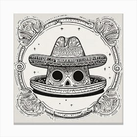 Skull In A Hat Canvas Print