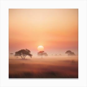 Sunrise In The Savannah Canvas Print