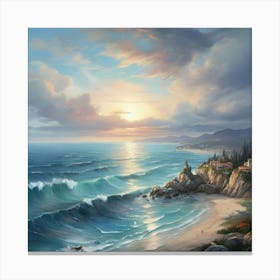 Sunset At The Beach Canvas Print