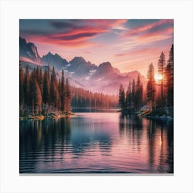 Sunset In The Mountains 137 Canvas Print