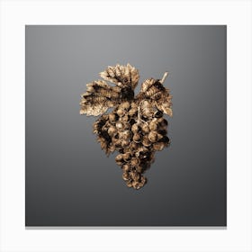 Gold Botanical Grape Vine on Soft Gray n.0688 Canvas Print