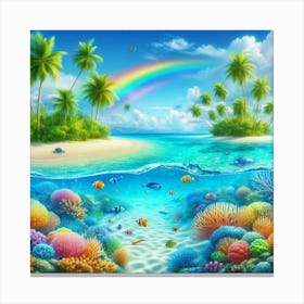 Rainbow Under The Sea Canvas Print