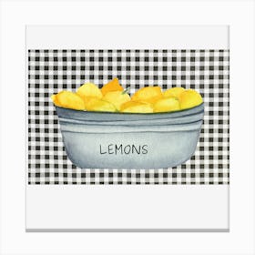 Gingham Lemons Canvas Print