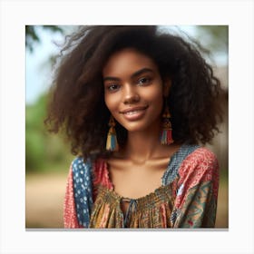 Afro Girl Canvas Print