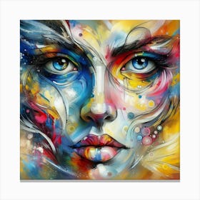 Abstract portrait of a face 3 Canvas Print