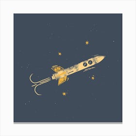 Rocket And Stars Canvas Print