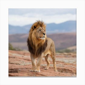 Lion In The Wild Canvas Print