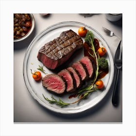 Steak On A Plate 11 Canvas Print