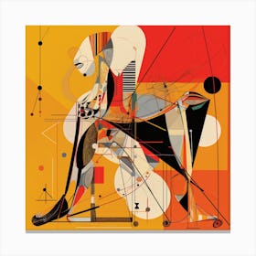 Abstract Woman Sitting On A Chair Canvas Print