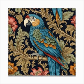 Wallpaper Parrots And Flowers Canvas Print