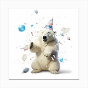 Polar Bear Birthday Party Canvas Print