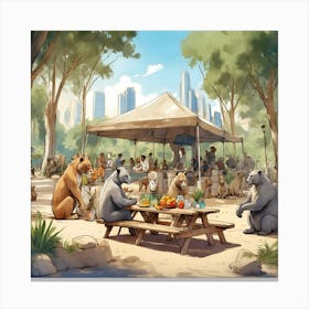 Bears At The Zoo Canvas Print
