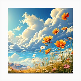 Flowers In The Meadow 2 Canvas Print