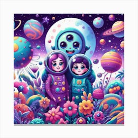 Psychedelic Kids In Space Canvas Print