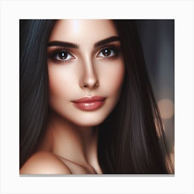 Beautiful Woman With Long Hair Canvas Print