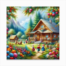 House In The Forest Canvas Print