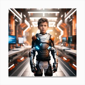 Futuristic Boy In Space Suit 1 Canvas Print