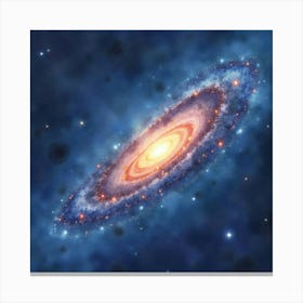 Watercolor Portrayal Of A Mysterious Galaxy 1 Canvas Print