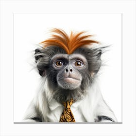 Monkey In A Tie Canvas Print