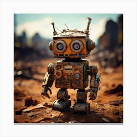 Firefly Rusty Toy Robot In A Desolate Wasteland 71871 (3) Canvas Print