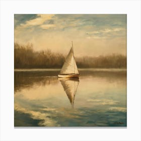 Sailboat On The Lake Canvas Print