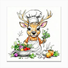 Chef Deer 20 Canvas Print