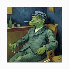 Crocodile Smoking and Chillout Canvas Print