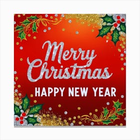 Merry Christmas Happy New Year 3 Canvas Print