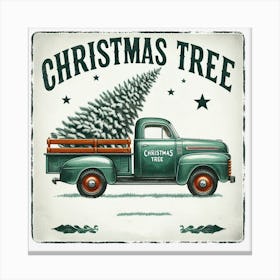 Christmas Tree Truck Canvas Print