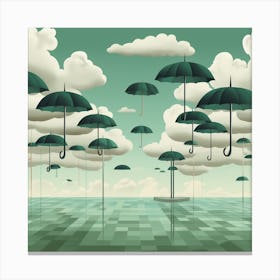 Umbrellas In The Sky Canvas Print