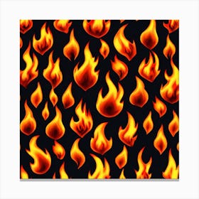 Flames On Black Background 17 Canvas Print