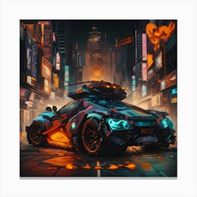 Pumpkin Car (Cyberpunk37) Canvas Print