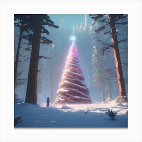 Christmas Tree In The Forest 120 Canvas Print