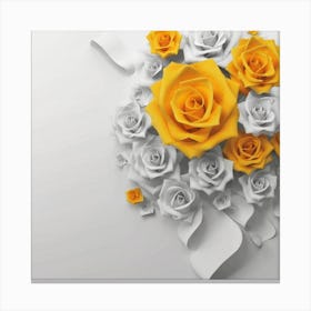 Spring flowers on a bright white wall, 9 Canvas Print