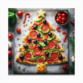 Oh Christmas Tree Pizza Canvas Print