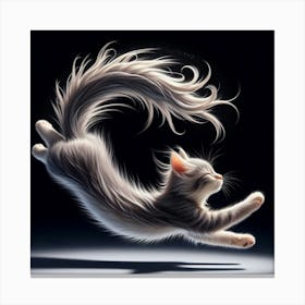 Cat In Flight Canvas Print