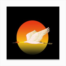 Egret In Flight Canvas Print