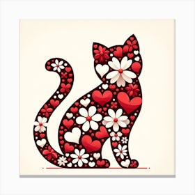 Valentine'S Day Cat Canvas Print