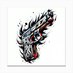 Gun Tattoo Design Canvas Print