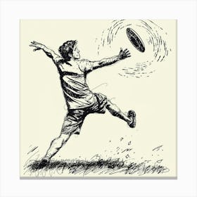 Drawing Of A Frisbee Canvas Print