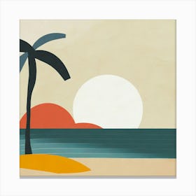 Beach, Geometric Abstract Art Canvas Print