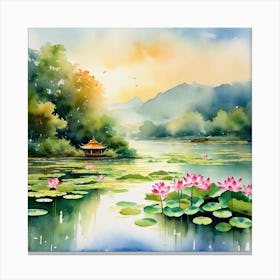 Lotus Pond 1 Canvas Print