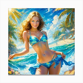 Beach Girl tuk Canvas Print