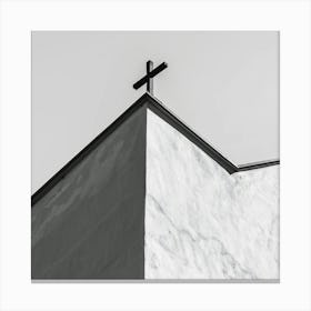 Cross On Top Of A Building Canvas Print