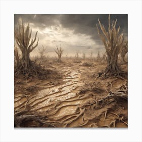 Dead Trees In The Desert 3 Canvas Print