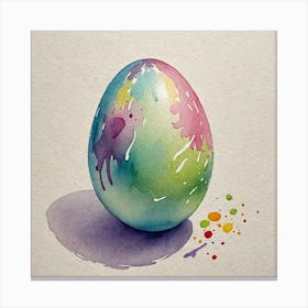 Water Colored Painting Of Easter Egg 646584264 Canvas Print